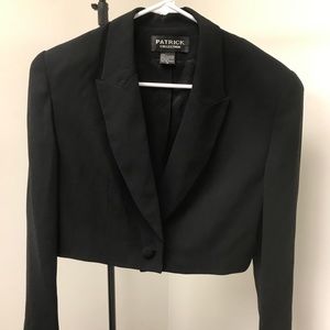 Crop mini black blazer jacket size 8